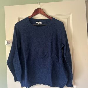 Madewell Navy Textured Crewneck Sweater